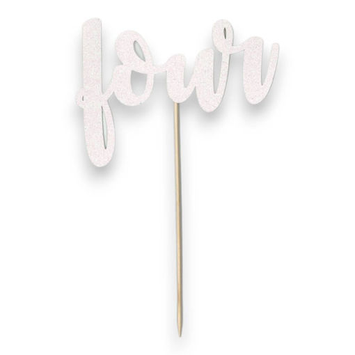 Picture of FOUR CAKE TOPPER IRIDESCENT GLITTER